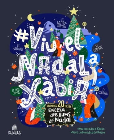 Cartel del encendido navideño en Xàbia