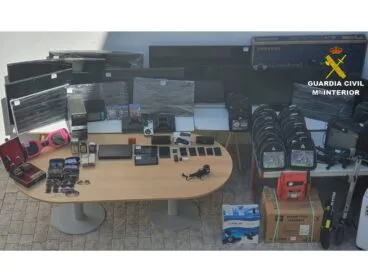 Televisores intervenidos a la organización criminal