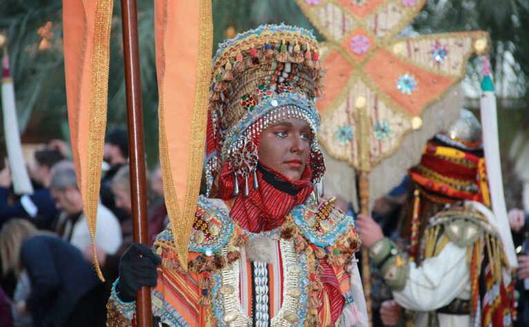Detail of the parade of the Parade of the Kings of Jávea 2020