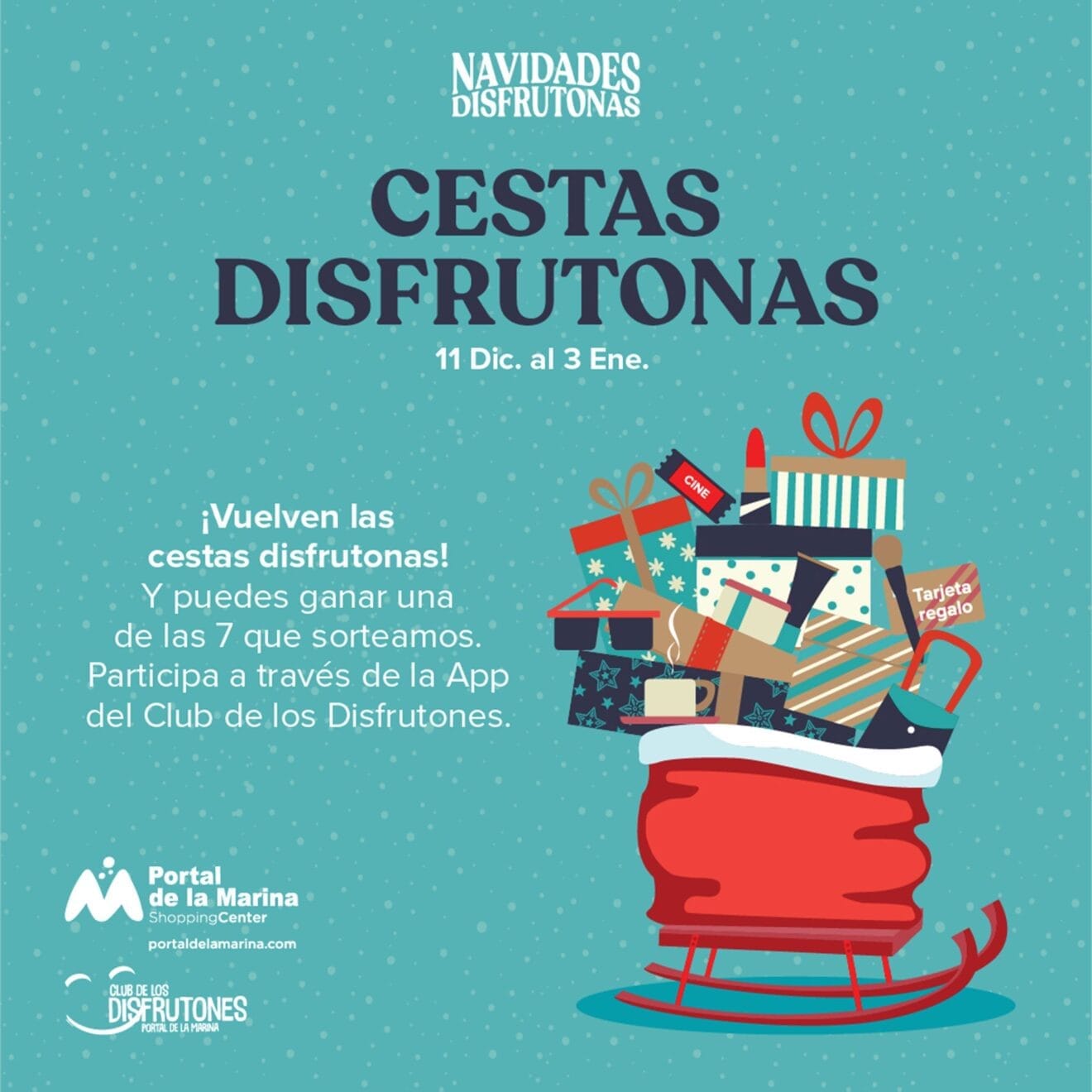 Cestas disfrutonas en las Navidades Disfrutonas de Portal de la Marina