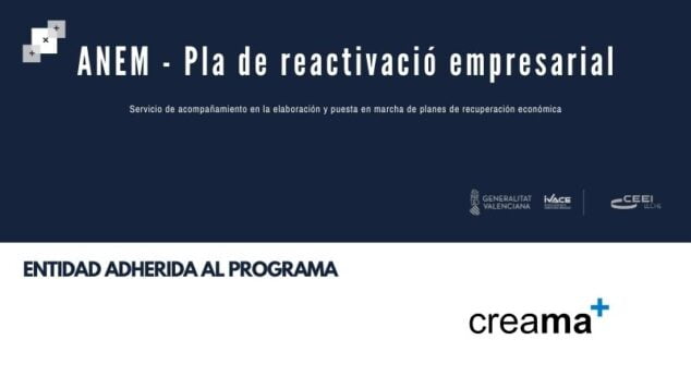 Imagen: CREAMA forma parte del programa ANEM-Pla de Reactivació empresarial