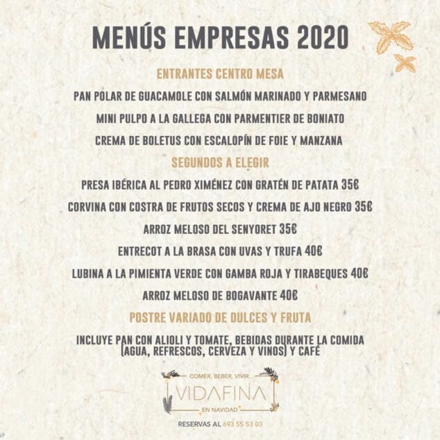 Imagen: Menú para empresas en Jávea - VidaFina