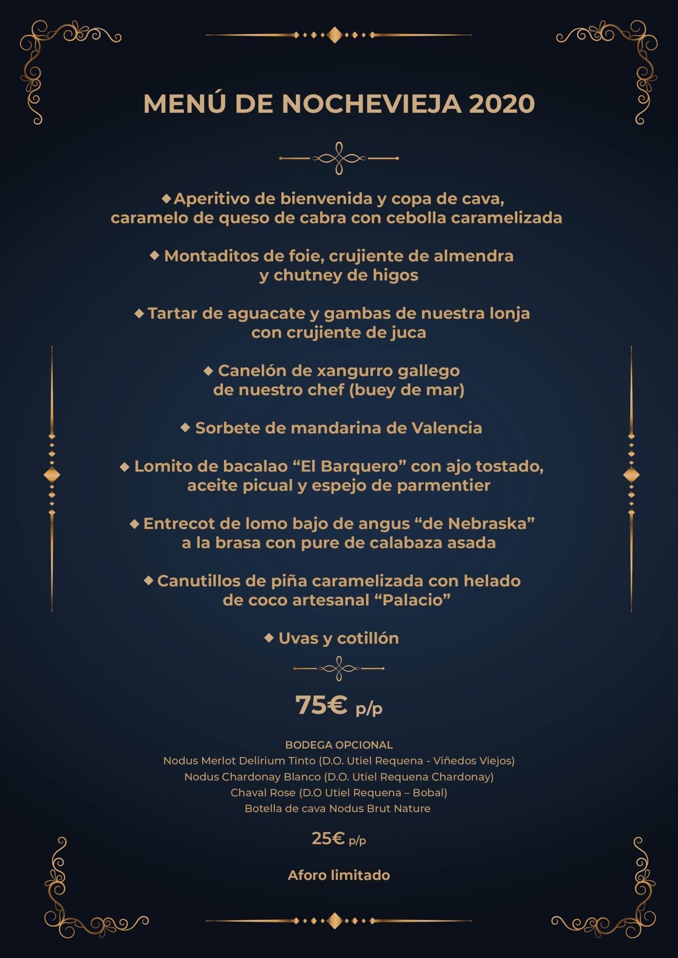 Menú de Nochevieja en Jávea - Restaurante Noray