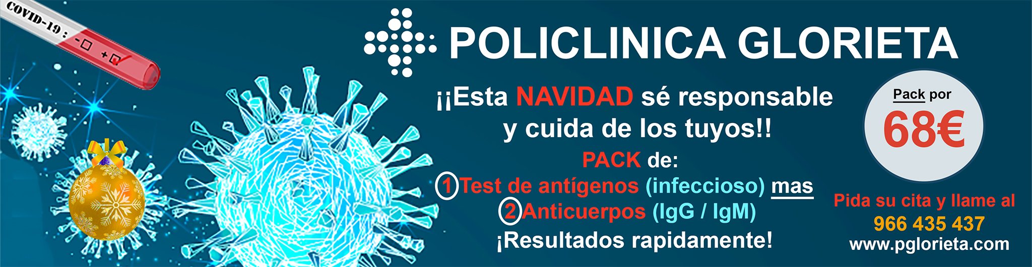Pack de test de anticuerpos y test de antígenos en Policlínica Glorieta