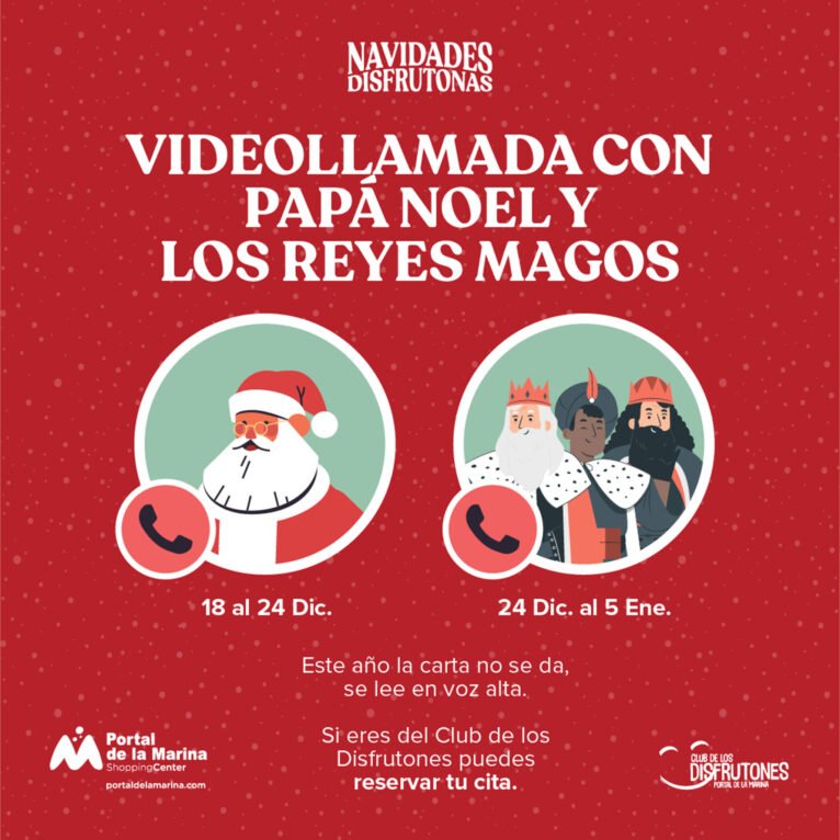 Videollamadas con Papá Noel y los Reyes Magos en Portal de la Marina