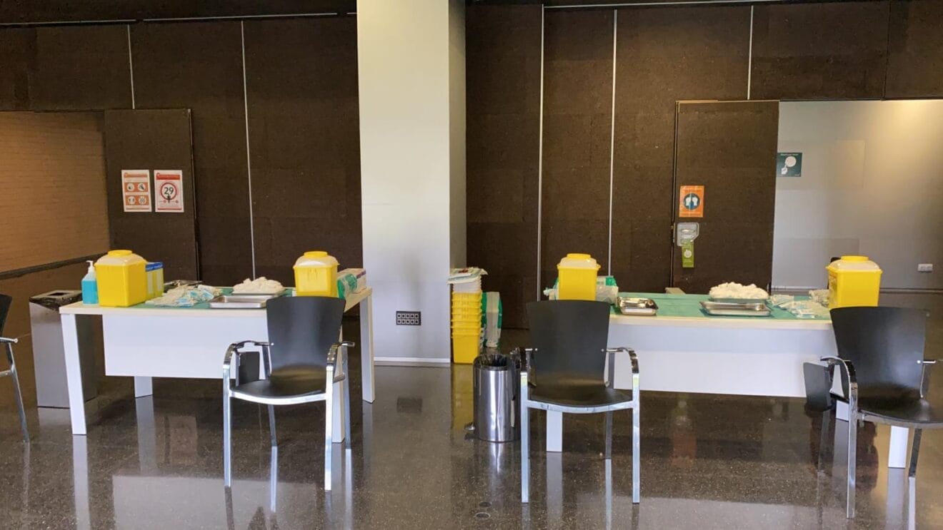 Sala de vacunación para el personal sanitario