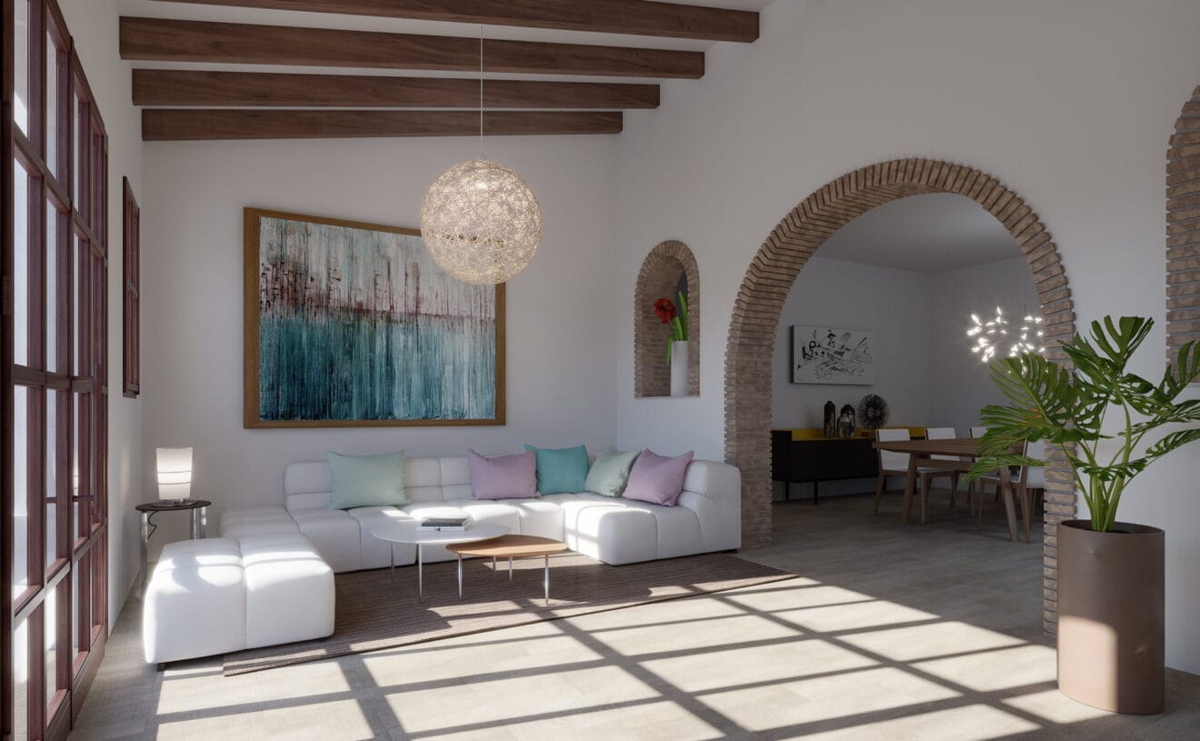 Salón de un chalet en venta en Dénia, en Les Marines - Lucas Graf Projects