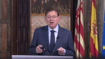 Ximo Puig durante la declaración institucional