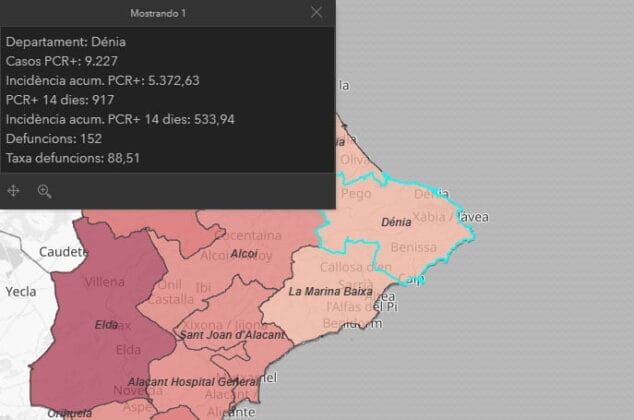 Imagen: Datos del Departamento de Salud de Dénia