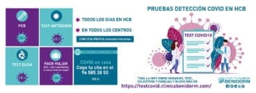 Pruebas de detección de COVID 19 en todos los centros de Hospital Clínica Benidorm (HCB)