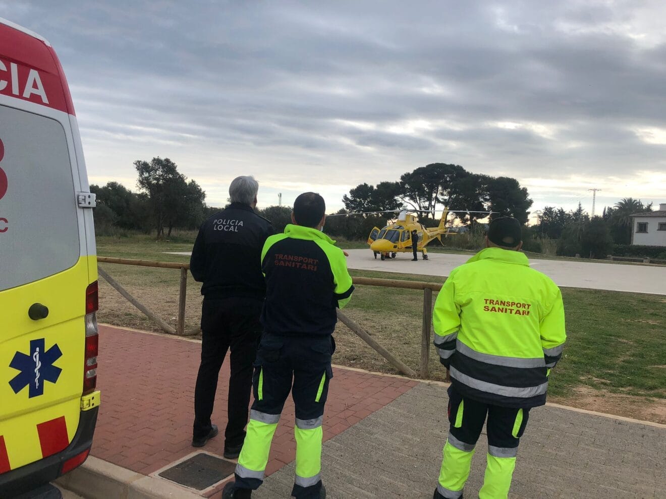 Pruebas en la helisuperficie de emergencias de Xàbia