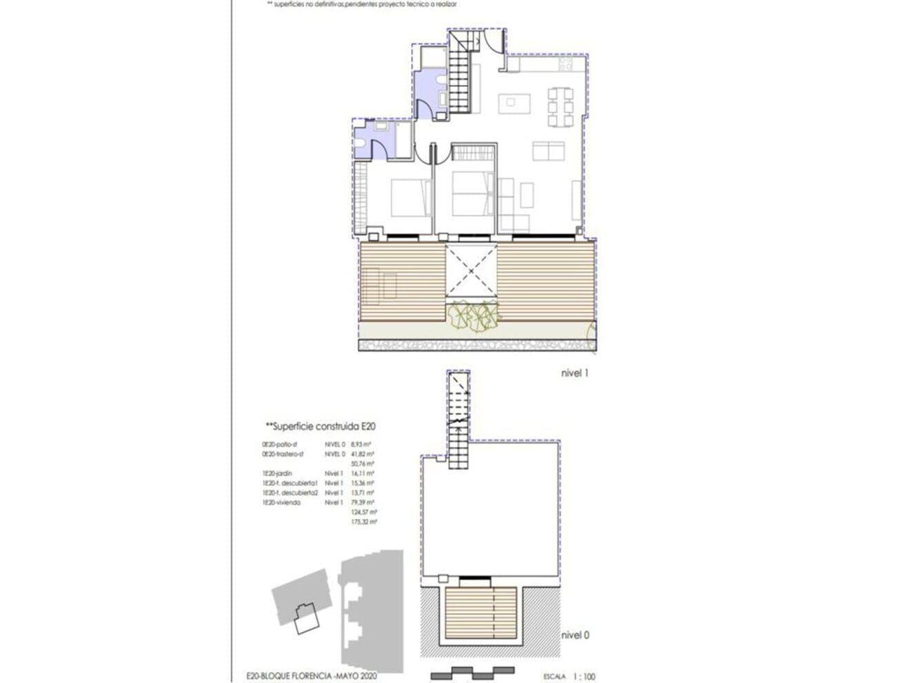 Plano de un dúplex de obra nueva en Jávea - Atina Inmobiliaria