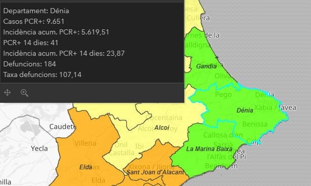 Imagen: Situación Departamento Salud de Dénia