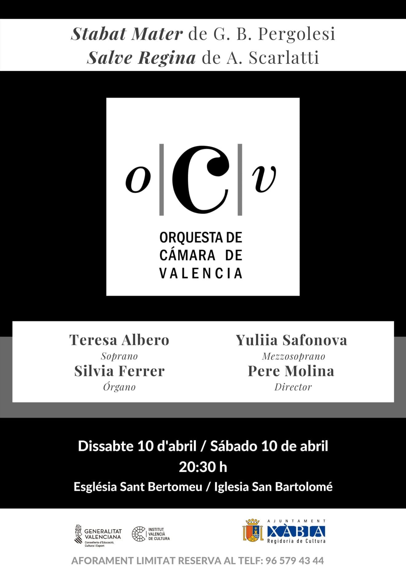 Cartel del Concierto de la OCV Stabat Mater Xàbia