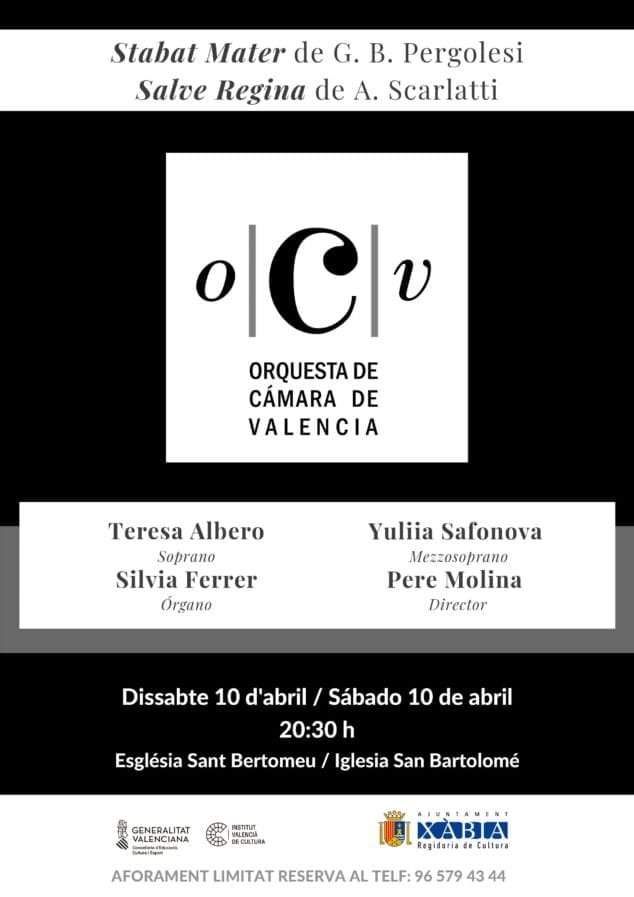 Imagen: Cartel del Concierto de la OCV Stabat Mater Xàbia