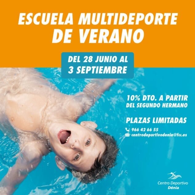 Imagen: Cartel informativo de la Escuela Multideporte de Verano de Centro Deportivo Dénia