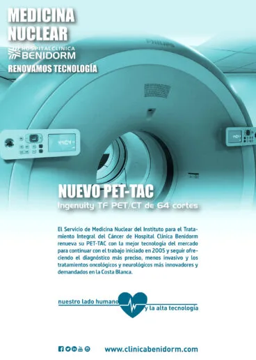 Imagen informativa del nuevo PET-TAC de Medicina Nuclear de Hospital Clínica Benidorm (HCB)