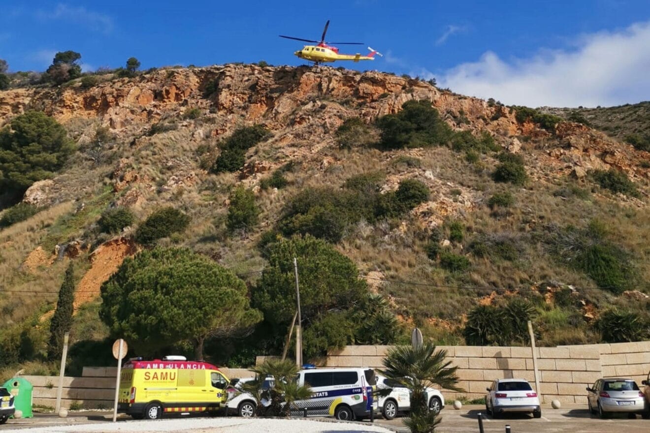 Despliegue en el rescate de esta mañana en Xàbia, en el entorno del PR CV 355