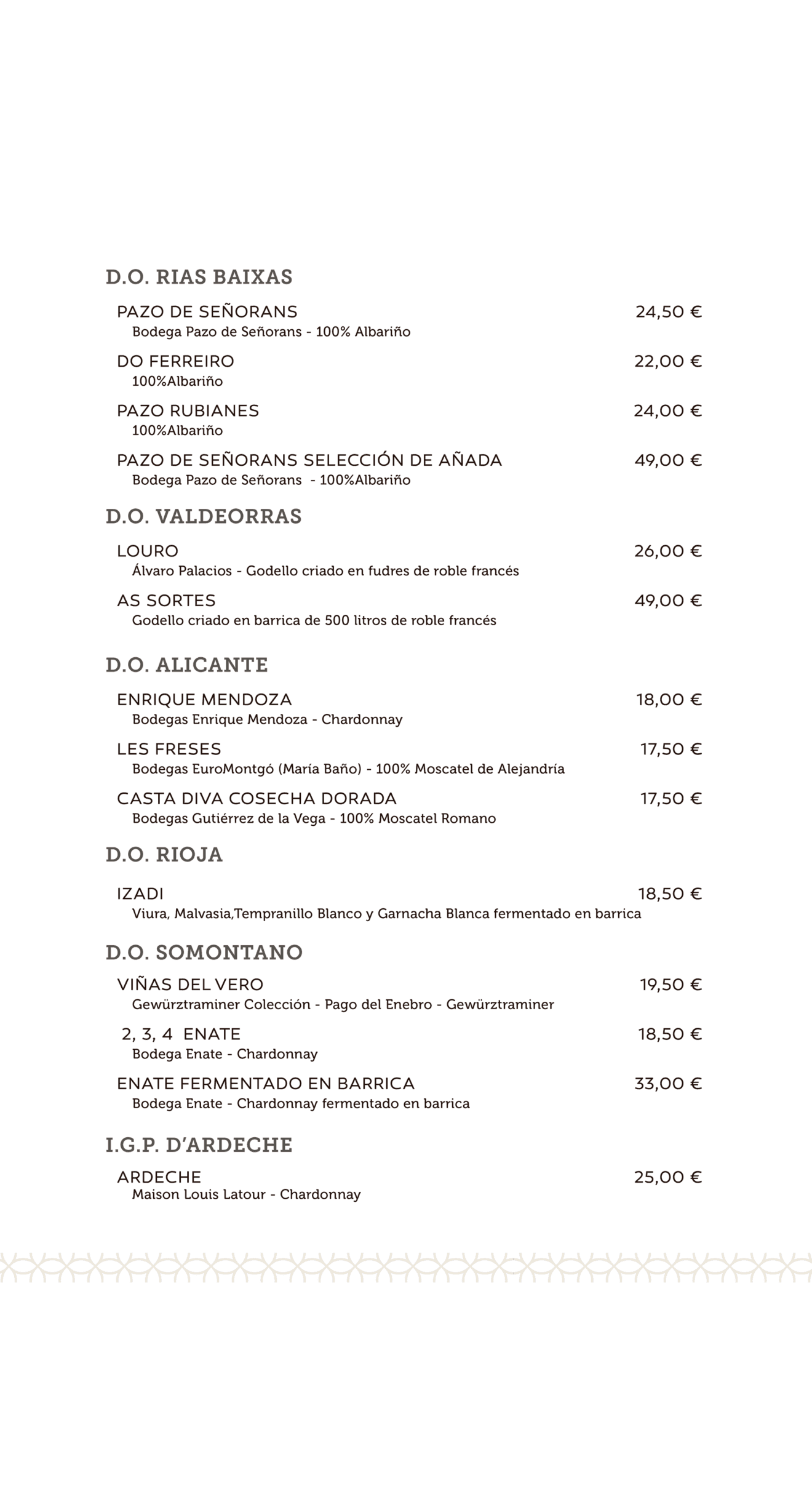 Vinos blancos - La Perla de Jávea