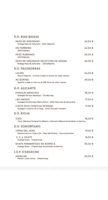 Vinos blancos – La Perla de Jávea