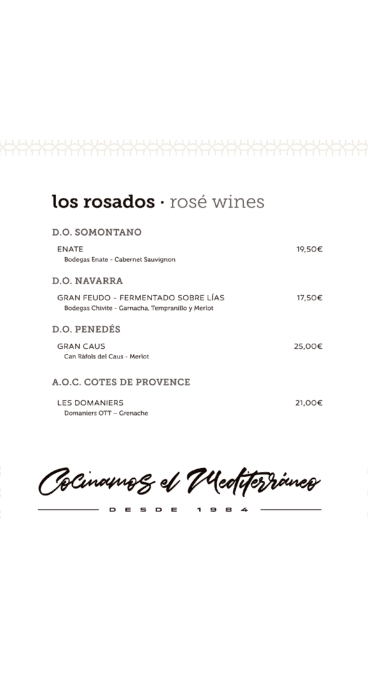 Vinos rosados en La Perla de Jávea