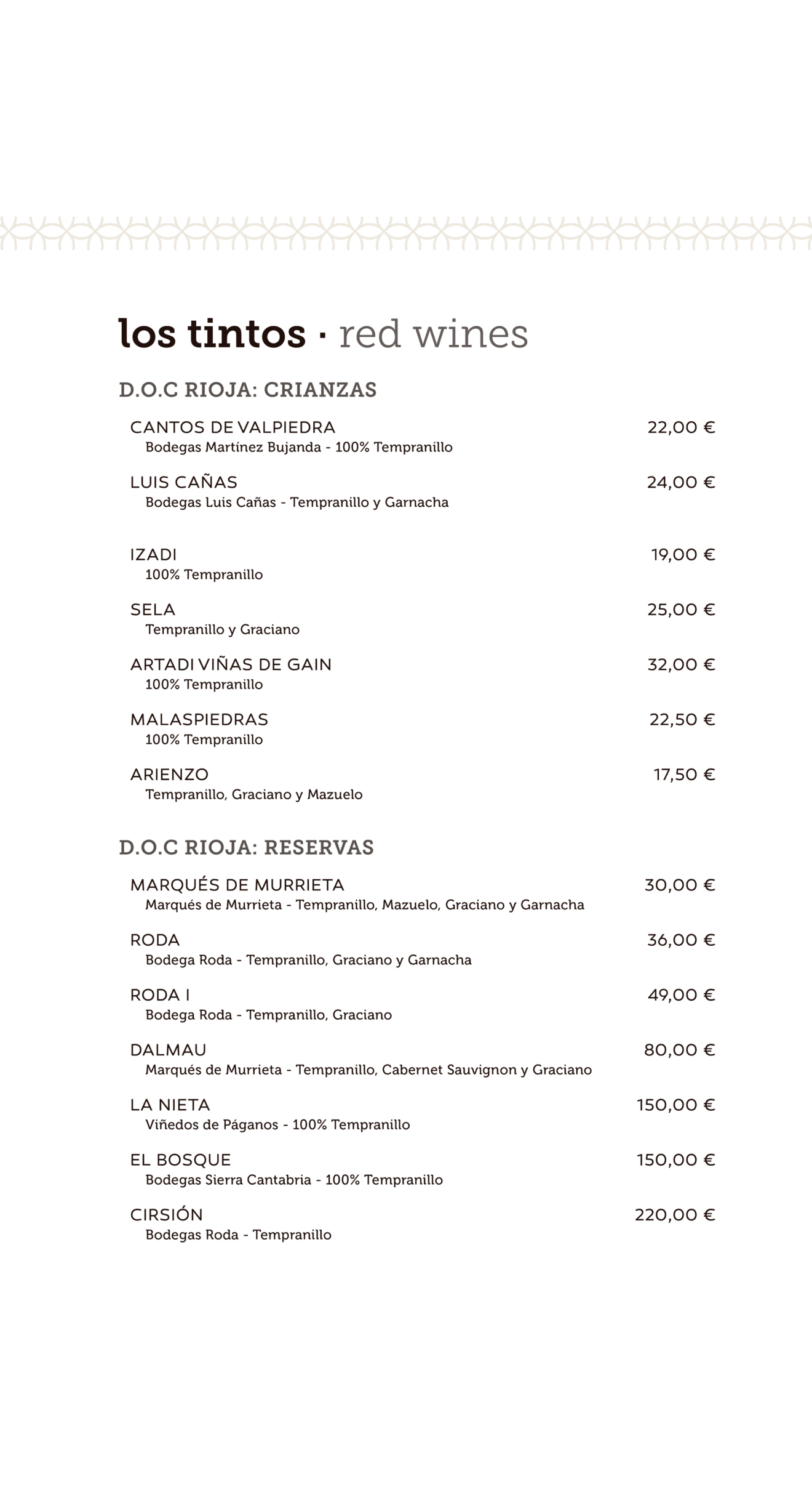 Bodega de vinos tintos en La Perla de Jávea