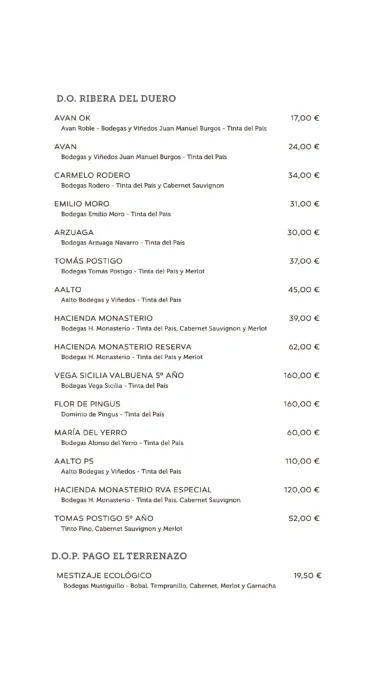 Vinos tintos en La Perla de Jávea