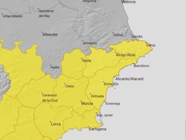 Imagen: AEMET activa la alerta amarilla por lluvia