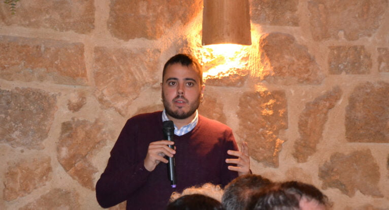 Alejandro Aguilar en la presentación de lista de Podem Xàbia