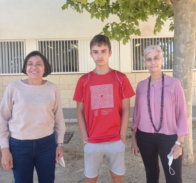 Imagen: Pablo Nieto junto a la directora y responsable de Matemáticas