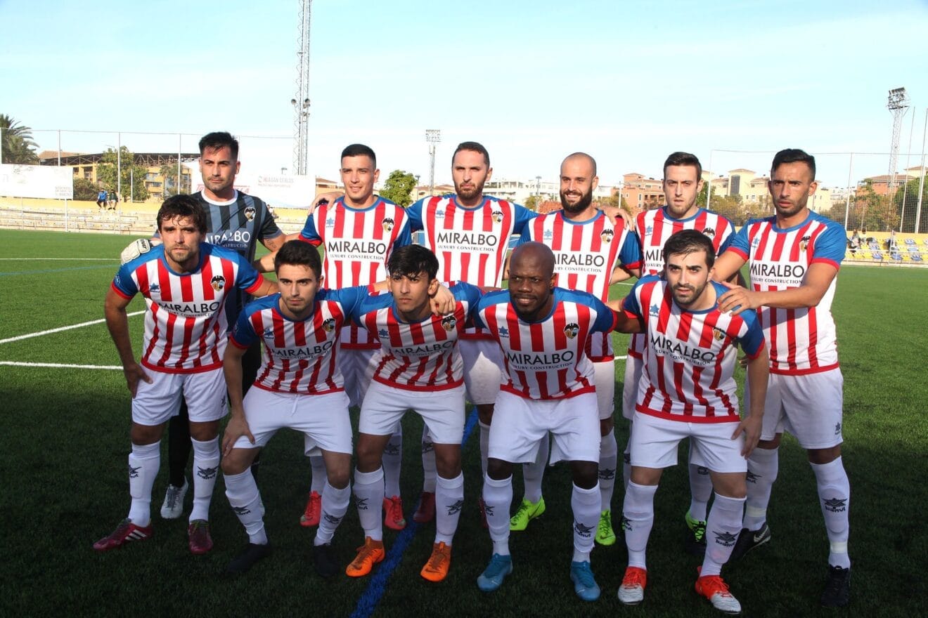 El once del CD Jávea en el partido contra el CD Dénia