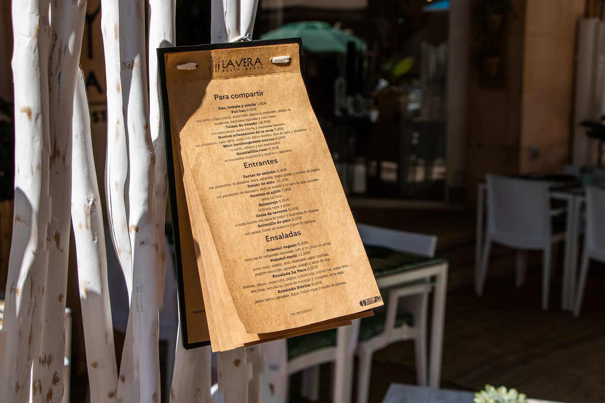Carta Restaurante La Vera