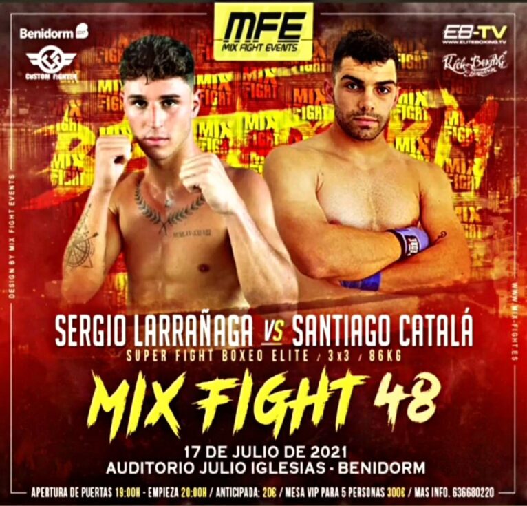 Cartel del combate de Santi vs Sergio