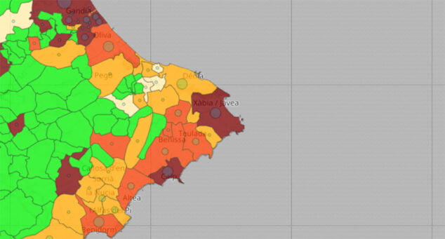 Imagen: Coronavirus por municipios el 9 de julio de 2021
