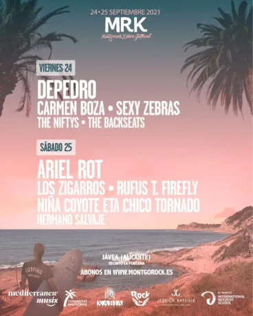 Cartel de artistas por días del Montgorock