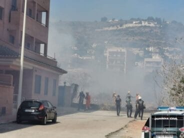 Efectivos durante el incendio