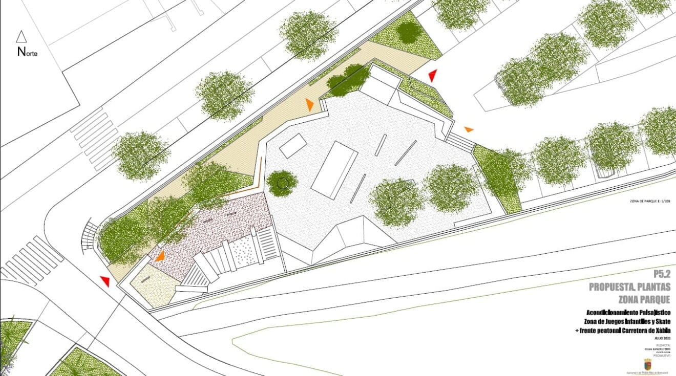 Plano de la actuación en la zona del Skate Parc y entrada al municipio