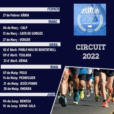 Calendario de carreras del Circuit Volta a Peu Marina Alta