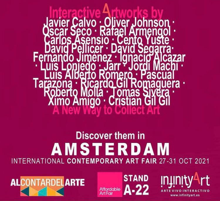 Cartel de artistas que exponen en Amsterdam