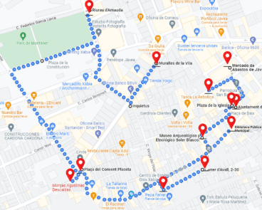 Recorrido de visita del centro histórico de Xàbia