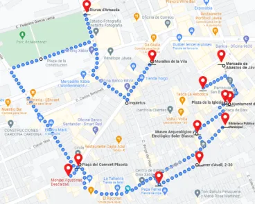 Recorrido de visita del centro histórico de Xàbia