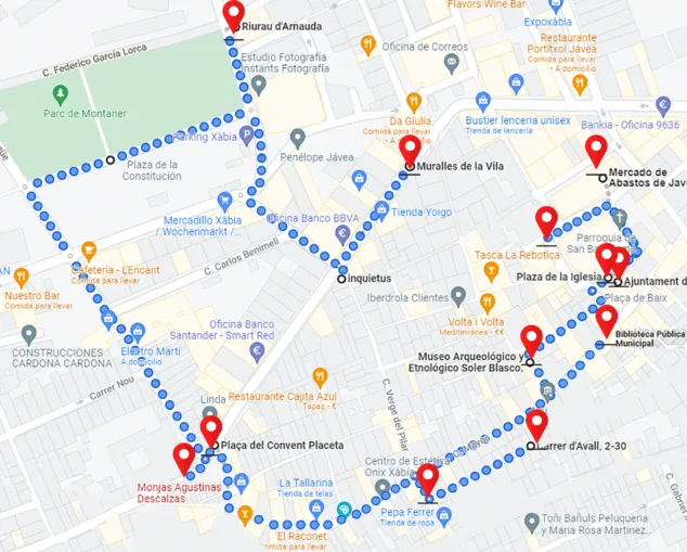 Imagen: Recorrido de visita del centro histórico de Xàbia