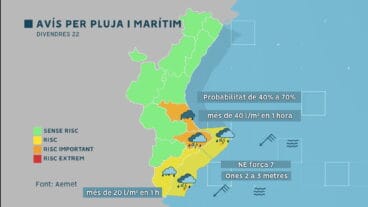 Mapa de previsión de la televisión d’À Punt