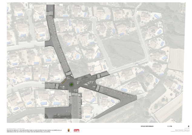 Imagen: Plano de la actuación de la rotonda en la urbanización de Les Fonts de Benitatxell