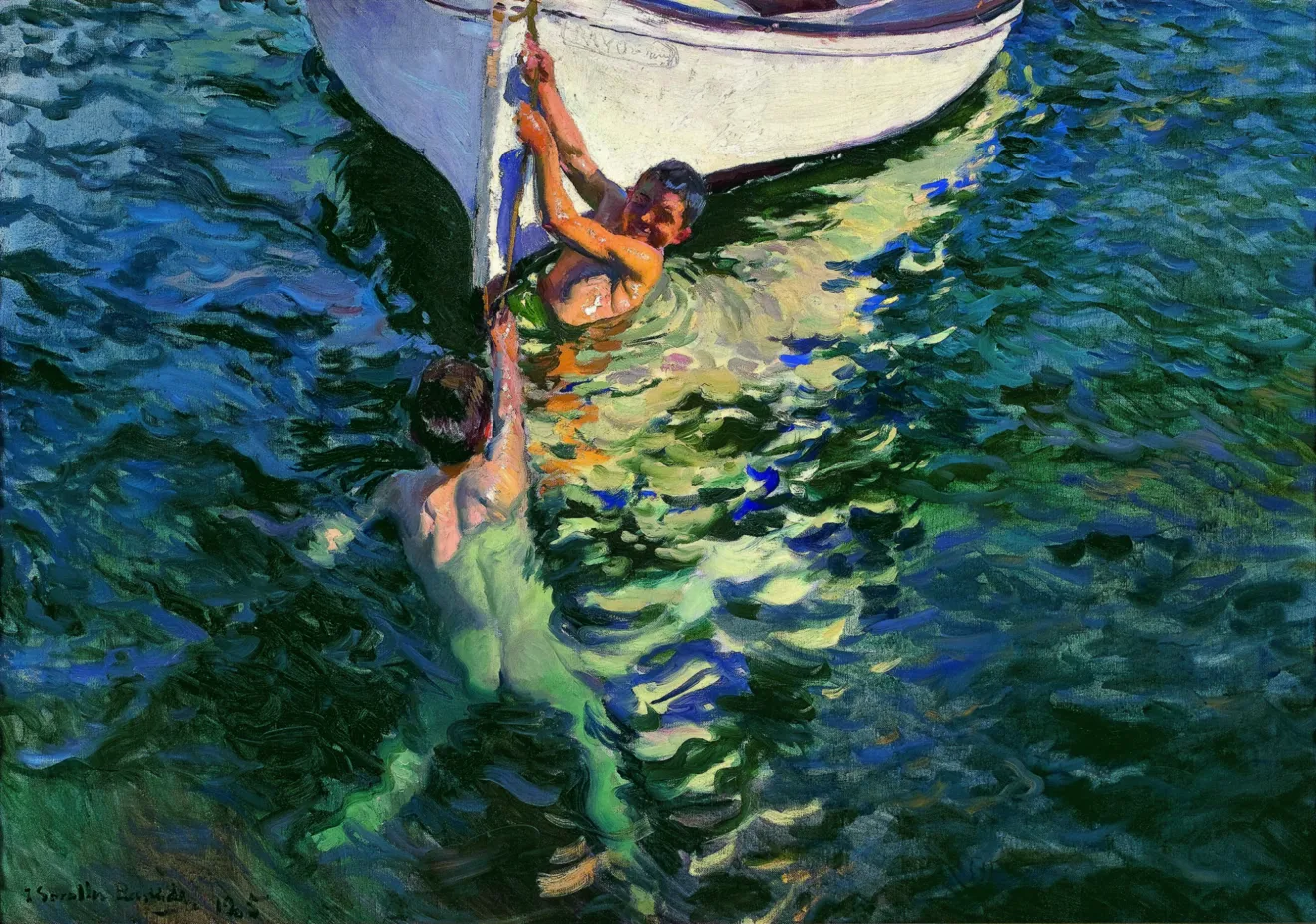 Bote blanco, obra de Sorolla pintada en Xàbia
