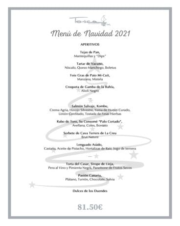 Menú de Navidad en Tosca Restaurante