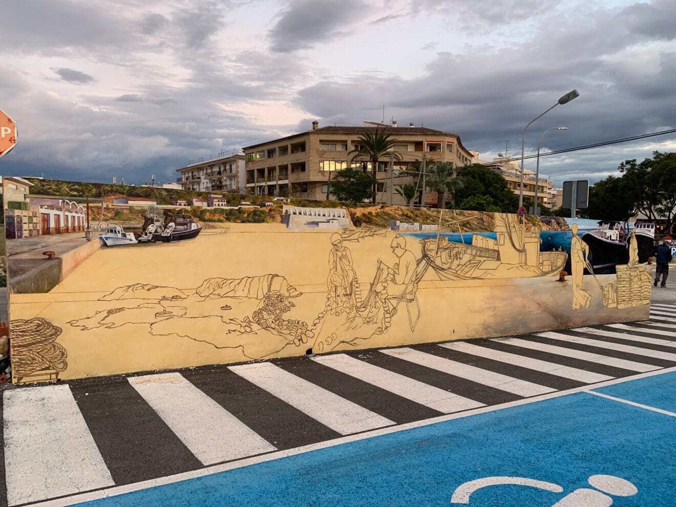 Mural de 'Homenaje al Puerto' al completo