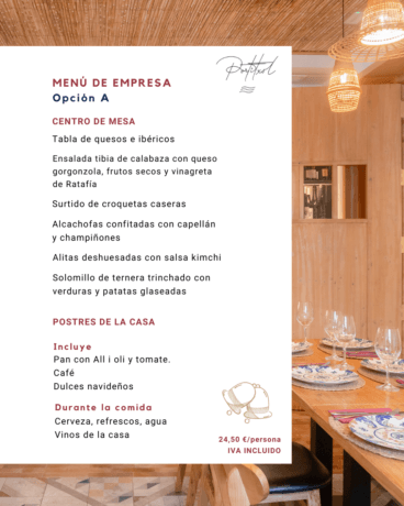 Opción A – Menú de empresa en Portitxol