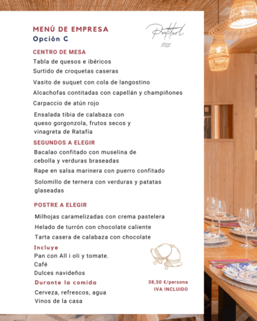 Opción C – Menú de empresa en Portitxol