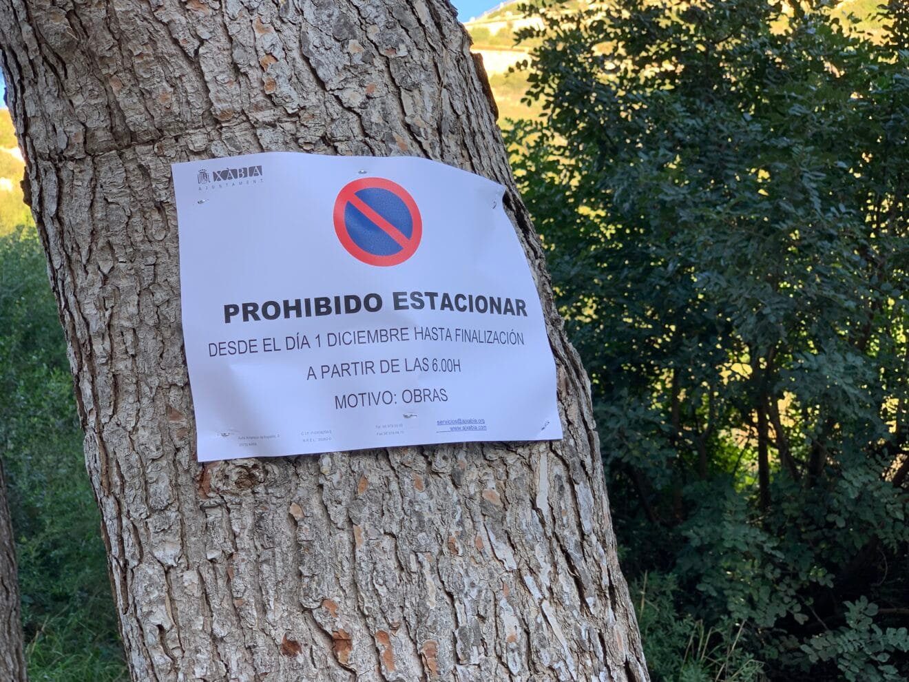 Prohibido estacionar por las obras en la parcela de la Granadella